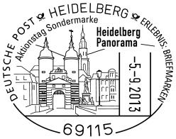 Sonderstempel Heidelberg Panorama 5-Sept-2013