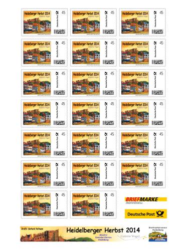 Heidelberger Herbst 2014 - 'Briefmarke individuell' der Deutschen Post - Bogen